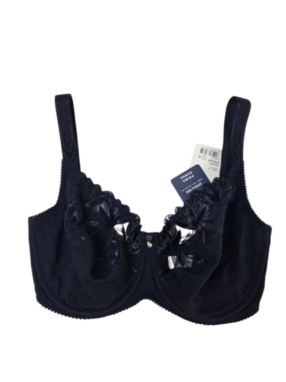 Prima Donna Orlando Bra, Full Cup, Underwire, Semi Sheer, Unpadded, Size 34F